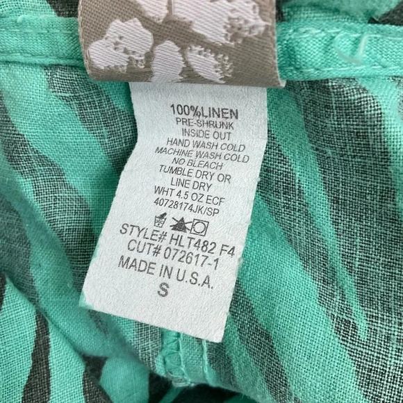 Match Point U.S.A. Linen Tunic Cowl Neck 3/4 Sleeve Top Small - Picture 5 of 6